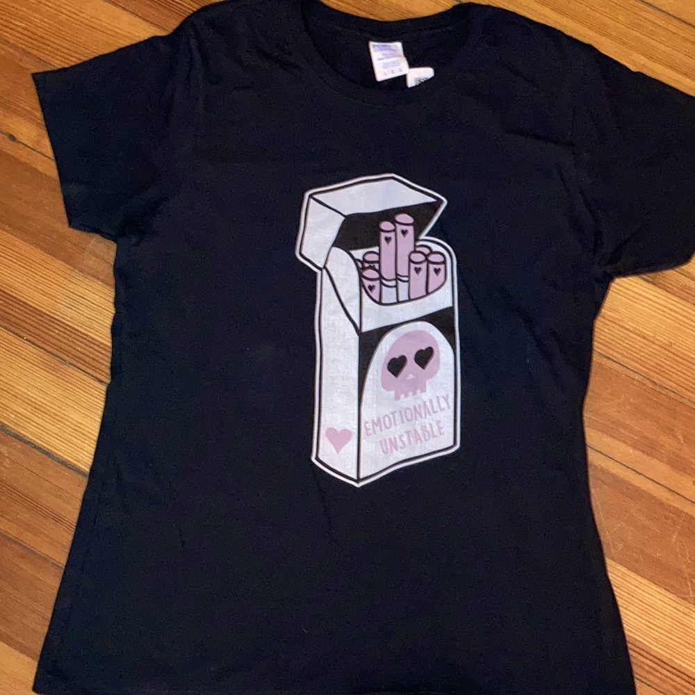 pastel goth black t-shirt with picture on it
